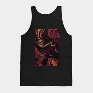 Lush abstract pattern, in gold and crimson paint texture Tank Top